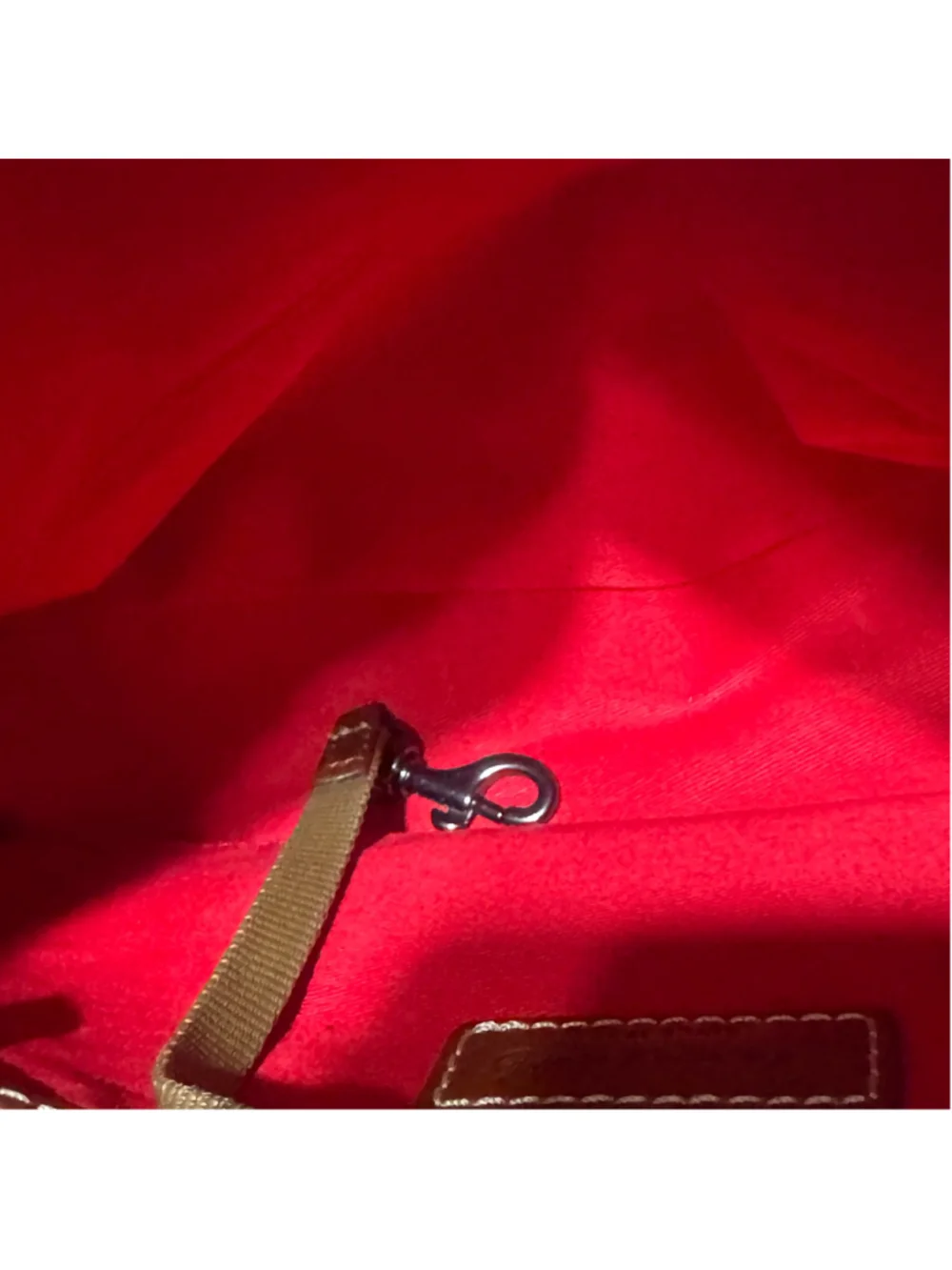 Dooney & Bourke 1975 Pebbled Leather Crossbody Shoulder Bag Brown Red